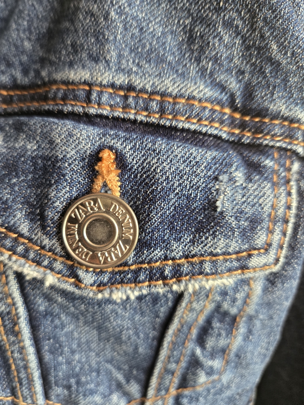 Zara Blue Denim Jacket with Button-Front - Picture 3 of 5